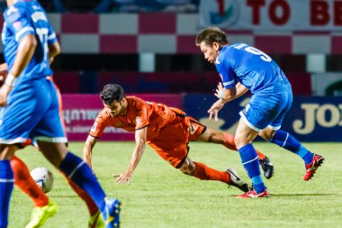 SISAKET THAILAND-AUGUST 13: Victor Amaro of Sisaket FC. (orange)
