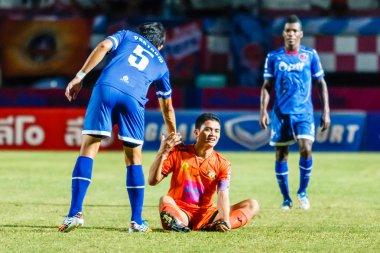 SISAKET THAILAND-AUGUST 13: Sarayuth Chaikamdee of Sisaket FC. ( clipart