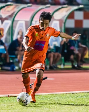 SISAKET THAILAND-OCTOBER 15: Tatree Seeha of Sisaket FC. in acti
