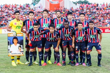 SISAKET THAILAND-AUGUST 3: Players of BEC Tero Sasana FC. pose f
