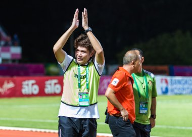 SISAKET THAILAND-OCTOBER 29: Chalermwoot Sa-Ngapol, head coach o