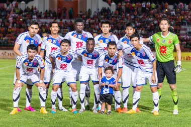 SISAKET THAILAND-OCTOBER 22: Players of Air Force Central FC. po