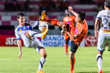 SISAKET THAILAND-OCTOBER 22: Tatree Seeha of Sisaket FC. in acti