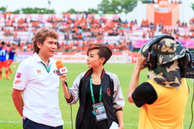 SISAKET THAILAND-JUNE 21: Nutiada Korsuwan of True Sport reports