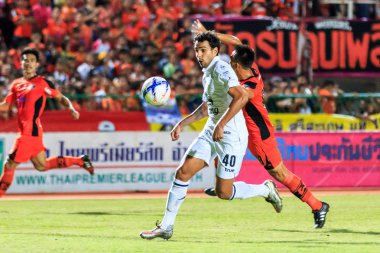 SISAKET THAILAND-AUGUST 9: Diogo Luis Santo of Buriram Utd (whit