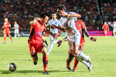 SISAKET THAILAND-AUGUST 9: Diogo Luis Santo of Buriram Utd (whit