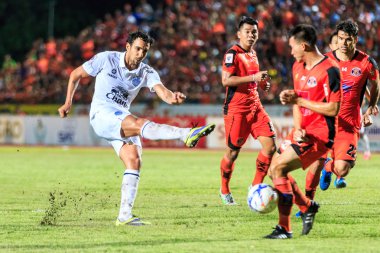 SISAKET THAILAND-AUGUST 9: Diogo Luis Santo of Buriram Utd (whit