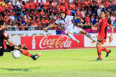 SISAKET THAILAND-AUGUST 19: Cleiton Silva of Muangthong Utd (whi