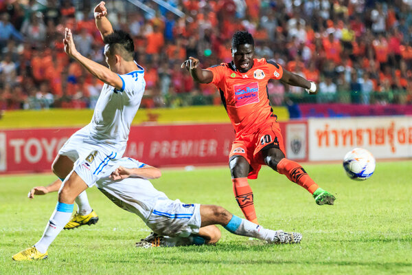 SISAKET THAILAND-SEPTEMBER 20: O.J. Obatola of Sisaket FC. (oran