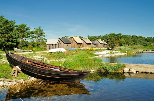 Старая Рыбацкая Деревня Балтийском Море Готланд Швеция — стоковое фото