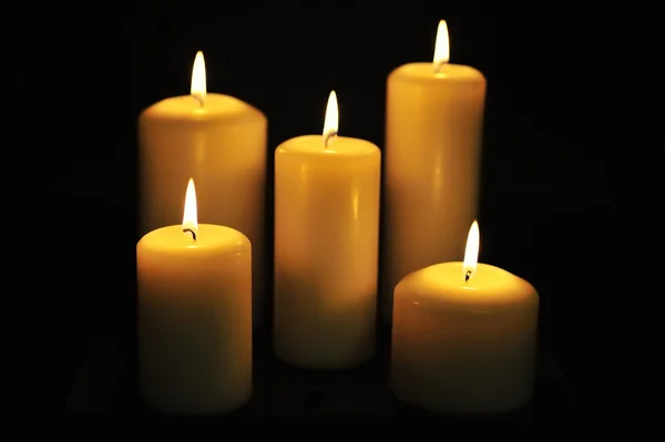 Candele al buio — Foto Stock