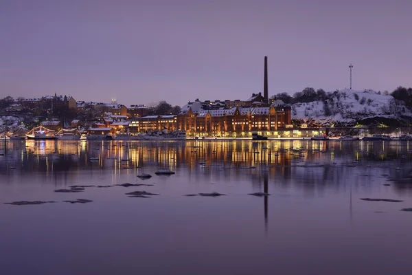 Stockholmer Damm mit Booten — Stockfoto