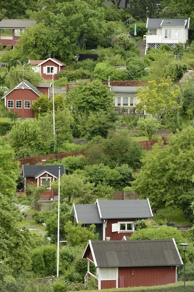 Zomer huizen in Stockholm — Stockfoto