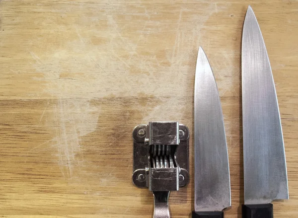 Bıçak ve keskinleştirme ( Metin için boşluk ) — Stok fotoğraf