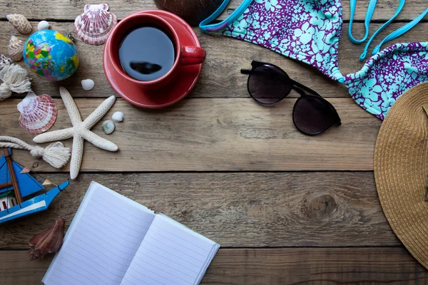 Concepto Viaje Vacaciones Planificación Fin Semana Verano Largo Sobre Fondo — Foto de Stock