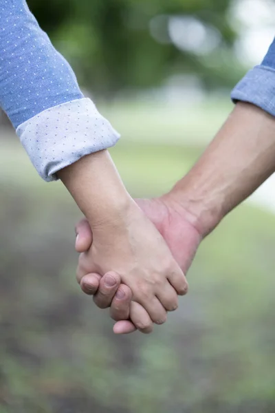 Lovers Couple Holding Hands Boyfriend Girlfriend Love Romance Concept — Stock Photo, Image