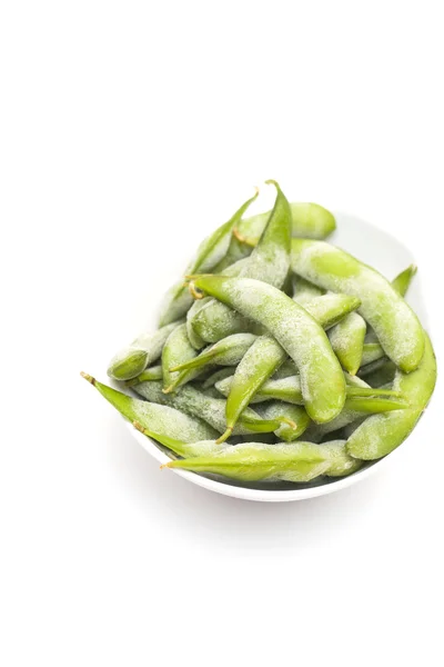 Fryst mat, kokte soyabønner i kapselen Edamame – stockfoto