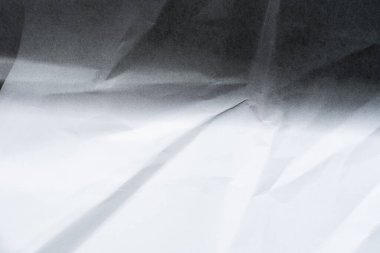 Fotokopi siyah beyaz kağıt buruşuk veya buruşuk doku ve arkaplan, kapat