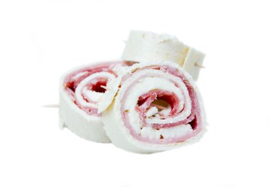 Salam ile düz ekmek rulo