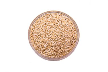Yukarıdan quinoa manzaralı kase