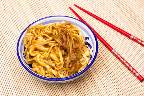 Bowl of Noodles închide — Fotografie, imagine de stoc