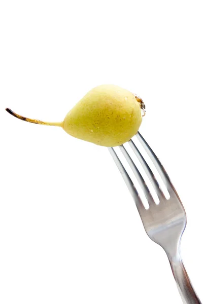 Päron på gaffeln — Stockfoto