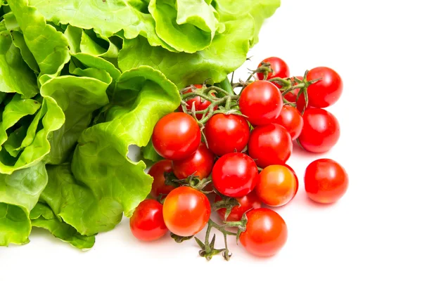 Cherry tomatoes and lettuce — Stock Photo, Image