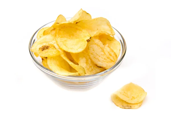 Kom met aardappel chips — Stockfoto