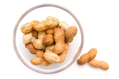 Peanuts on bowl from above clipart