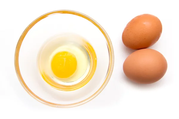 Deschideți oul pe castron de sus — Fotografie, imagine de stoc
