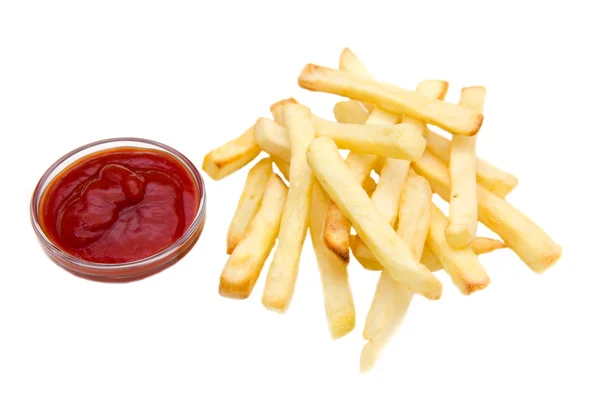 Hranolky a kečupem — Stock fotografie