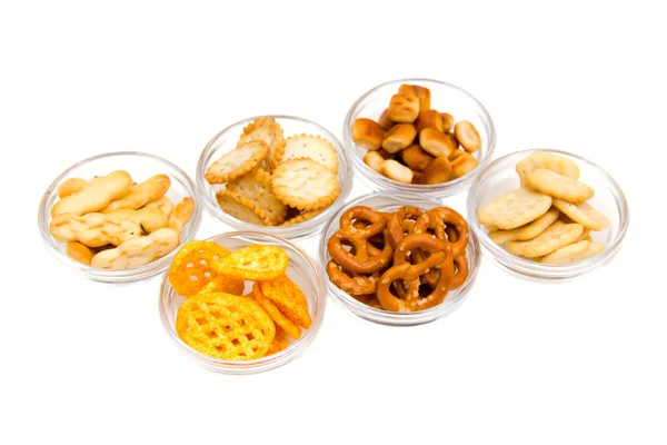 Bowls of pretzels — Stock Photo, Image