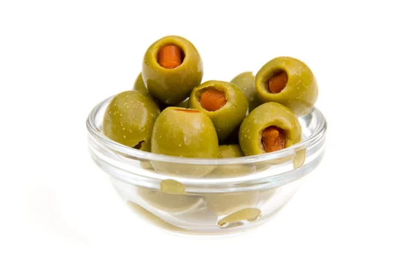 Olives farcies sur bol — Photo