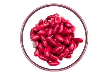 Bowl of red beans from above clipart