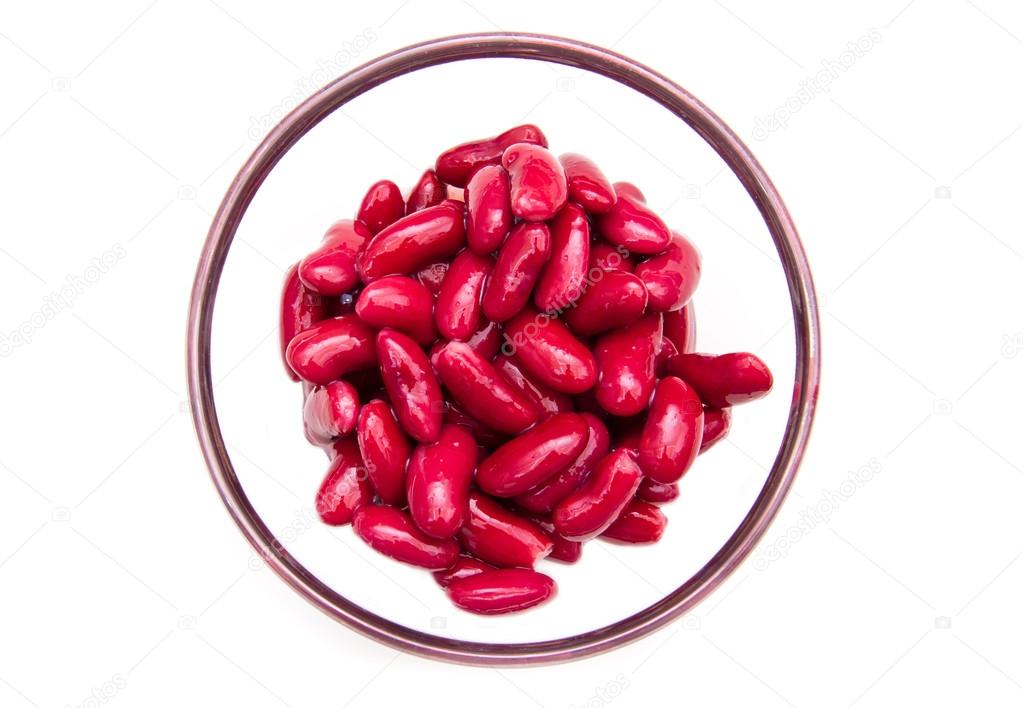 Bowl of red beans from above