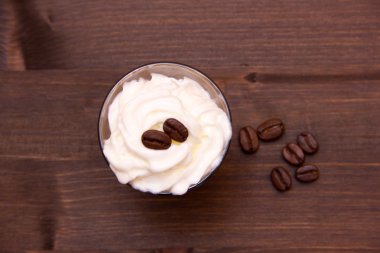 Kahve ve krem Wood yukarıdan cam