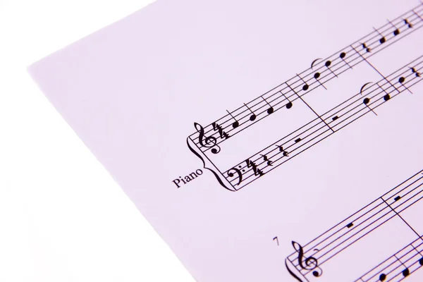 Musical score close — Stock Photo, Image