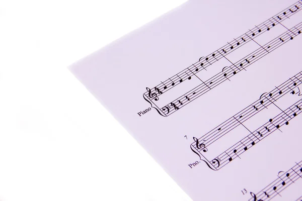 Musical score on white — Stock Photo, Image