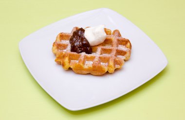 Waffle yeşil Çikolata kremalı