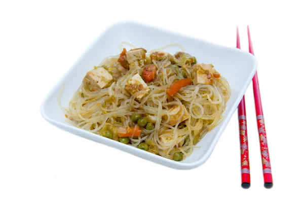 Bean vermicelli with vegetables — Stock Photo, Image