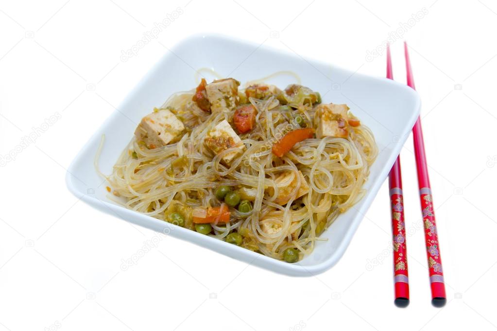 Bean vermicelli with vegetables
