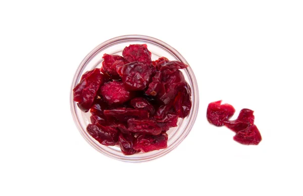 Dried cranberries on top bowl — Stock Photo, Image