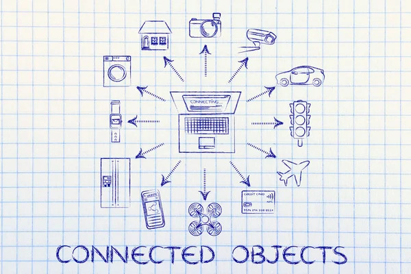 연결 된 개체의 개념 — 스톡 사진