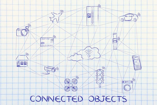 Concepto de objetos conectados — Foto de Stock
