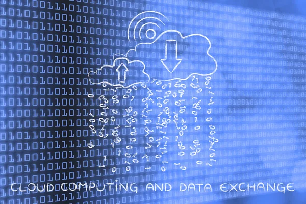 Concept of Cloud computing & Data Exchange — Stock Photo, Image