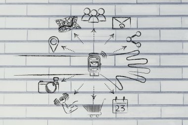 smartwatch simgelerle ekranın dışına geliyor