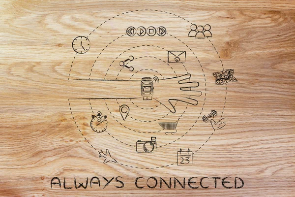 Concept of always connected — Stock Photo, Image