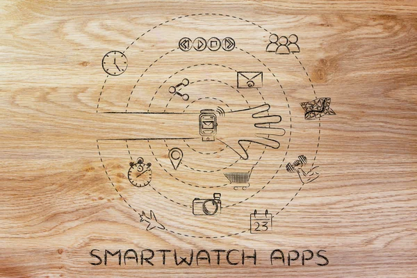 Concept of smartwatch apps — Stock Photo, Image