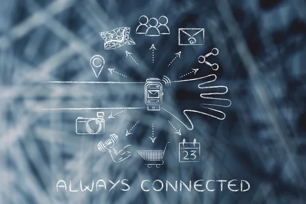 Concept of always connected — Stock Photo, Image