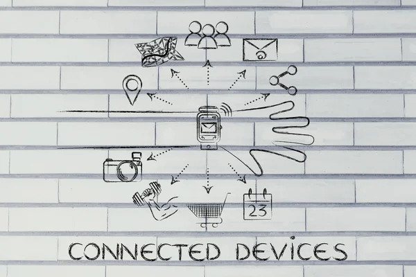 Концепция подключенных устройств — стоковое фото
